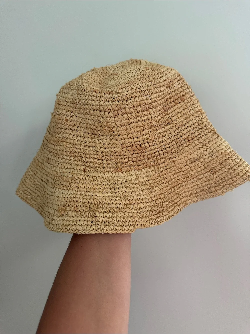 Womens Natural Straw Bucket Hat - Picture 2 of 4